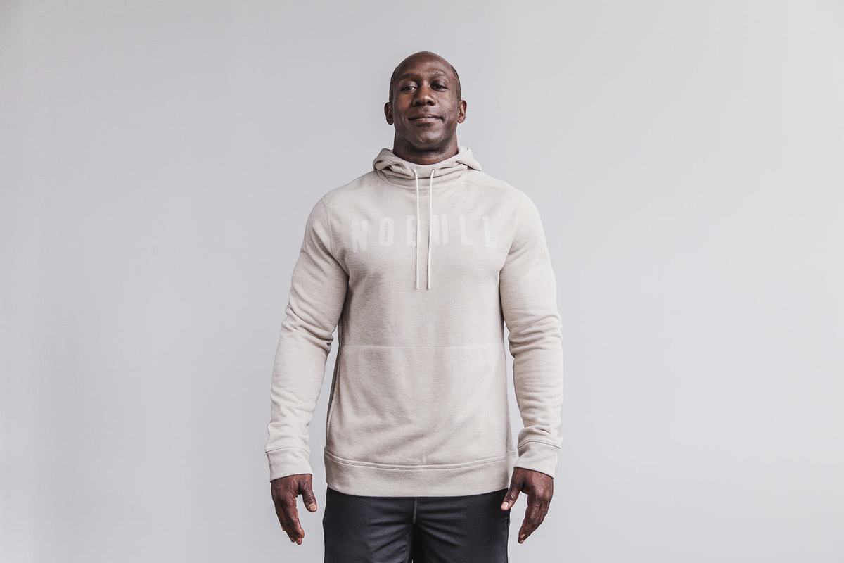 Nobull Men\'s Hoodie Beige | Australia (UE5946)